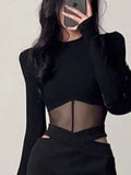 HiqdressSummer Women T Shirt Girls T-Shirt Woman Clothes Long Sleeve Tops Spring Black Slim Tshirt Female Crop Top Tee Sexy Skinny Y2k