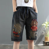 Cropped Trousers Shorts Women's Denim Korean Fashion Oversize Pants Jeans Skirt Bottoms Baggy Urban Cyber Y2k Street Wear Jean