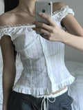 Spring/Summer New Solid Color Button Sleeveless Ruffle Edge Tank Top Slim Hanging Top for Women