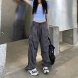 Y2k Streetwear Cargo Pants Women Casual Vintage Baggy Wide Leg Straight Trousers Jogger Big Pockets Oversize Overalls Sweatpants