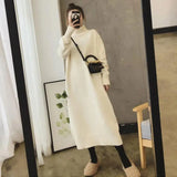 Robe Black Female Dress Clothing Crochet Evening Loose Turtleneck Knit Maxi Women's Dresses Long White Autumn and Winter Sleeve