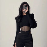 HiqdressSummer Women T Shirt Girls T-Shirt Woman Clothes Long Sleeve Tops Spring Black Slim Tshirt Female Crop Top Tee Sexy Skinny Y2k