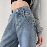 vintage spring 2022 womens fashion high waist Women's Wide leg jeans baggy woman denim capris Pants jean mom jeans trousers