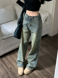 HiqdressY2k Baggy Wide Leg Jeans Women Vintage Streetwear Washed Denim Pants Grunge Basic Slouchy Blue Trousers Femme Spring