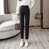 Woolen Pants Women's Harem Pencil Pants 2023 Autumn Winter High Waist Casual Suit Pants Office Lady Women Trousers Hot Sale