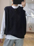 Women's Knitted Sweater Vest All-Match Pullover Comfortable Simple Elegant Casual O-Neck Sleeveless Streetwear Solid Tops