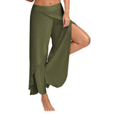 Women Wide Leg Pants Loose Fitness Yoga Split Trousers Mandala Open Leg Pants Comfort Gypsy Hippie Aladdin Harem Pants