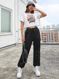 High Waist Pockets Cargo Pants Baggy Women Fashion Y2k Streetwear  Straight Trousers Overalls  Female Jogging Sweatpants Grunge