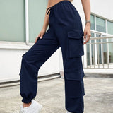 High Waist Pockets Cargo Pants Baggy Women Fashion Y2k Streetwear  Straight Trousers Overalls  Female Jogging Sweatpants Grunge