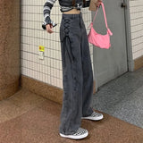 Streetwear High Waist Women's Fashion Jeans Woman Girls Women Wide Leg Pants Trousers Female Jean Femme Denim Bagge Mom Jeans