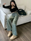 Y2k Baggy Wide Leg Jeans Women Vintage Streetwear Washed Denim Pants Grunge Basic Slouchy Blue Trousers Femme Autumn