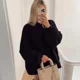 Line Patchwork Turtleneck Sweater For Women Fashion Loose Long Sleeve Knitwear Tops 2023 Autumn Winter Chic Lady Pullover