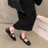 Women Flat Shoes Fashionable and Versatile Square Toe French Mary Jane Shoes Women New Summer Soft Soled Beanie Shoes