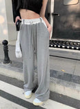 Y2k Fashion Casual Loose Vintage Summer Thin Sports Pants Women Elastic High Waisted Vintage Trousers Female Wide Leg Sweatpants