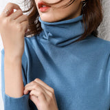 Autumn Winter Sweater Turtleneck Slim Fit Basic Pullovers 2023 Fashion Korean Knit Tops Bottoming Womens Sweater Stretch Jumpers