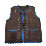 Embroiedry Flower Hollow Out Vest Top Women V neck Sleeveless Sweater Vest