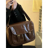 Fashion Women's Handbags Large Capacity Underarm Bag Fashion Pu Leather Female Y2k Shoulder Bags Collage Student Tote Purses