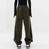 Streetwear Fashion Women Solid Sweatpants Spring Autumn Street Dance Jazz Loose Elastic Waist Casual Wide Leg Sports Trousers