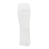 Sexy Women's Tint Temperament Slim Fit Wrap Hip Skirt Spicy Girl Half Skirt Elegant Fishtail Skirt White Long Skirt