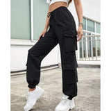 High Waist Pockets Cargo Pants Baggy Women Fashion Y2k Streetwear  Straight Trousers Overalls  Female Jogging Sweatpants Grunge