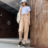 Womens Harem Pants Ladies Vintage Streetwear Cargo Trousers Korean High Waisted Casual Bottoms 2022 Women Clothing Sweatpants