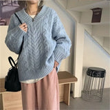 Winter Women Sweater Women Clothing Knitted Loose Sweater Wool Oversize Pullover Woman Sweaters Girls Thick Long Sleeve Top Tarf