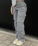 Hiqdress2 Vintage Cargo Pants  Baggy Jeans Women Fashion 90s Streetwear Pockets Wide Leg High Waist Straight Y2k Denim Trousers Overalls