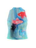 Summer Women Y2k Kpop Gyaru Tie Dye Tank Top Cute Core Crop Top Coquette 2000s Aesthetic Hot Vest Sexy Korean Fashion Streetwear