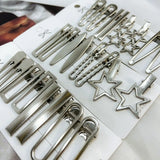 4/24Pcs Silver Y2k Hair Clips for Women Elegant Metal Duckbill Clip Gilrs Hairpins Side Bangs Barrettes Girls Hair Accessories