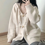 Women Cardigan Sweater Fashion Streetwear Female Loose Knitted Coats Casual All Match Korean Hooded Jacket Autumn New