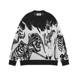 Hip Hop Knitted Men's Women's Sweater 2023 Harajuku Fashion Spider Boy Pattern Printing Loose Tops Casual Streetwear Pullover