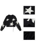 Fall Winter Warm Harajuku Fashion O-neck Star Cropped Sweaters Long Sleeve Pullovers Top Woman 2000s Streetwear Jerseys New