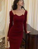 Women Sexy Bodycon Wedding Runway Party Dress Autumn Elegant Birthday Evening Prom Robe Spring Fashion Female Solid Clothing