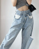 vintage spring 2022 womens fashion high waist Women's Wide leg jeans baggy woman denim capris Pants jean mom jeans trousers