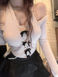 HiqdressSweet Elegant Kawaii Blouse Casual Outwear Long Sleeve Shirt Women Slim Evening Party Y2k Crop Top Korean Fashion Summer 2023