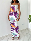 Spaghetti Floral Sleeveless Maxi Dress