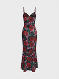 Spaghetti Floral Sleeveless Maxi Dress