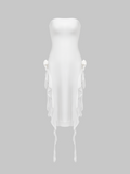 Y2k Balletcore White Split Dress Midi Dress