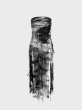 Ripped Fringe Slit Tube Tie Dye Sleeveless Maxi Dress