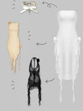 Y2k Balletcore White Split Dress Midi Dress