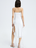 Y2k Balletcore White Split Dress Midi Dress