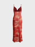 Spaghetti Leopard Sleeveless Maxi Dress